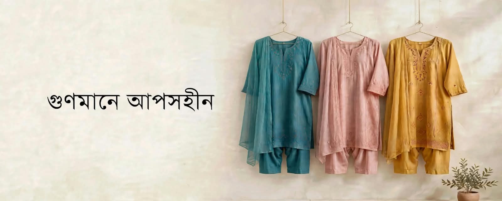 Home AKHIJOL Quality Traditional Cotton Three Piece on Hanger Banner